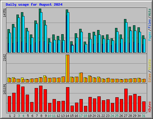 Daily usage for August 2024