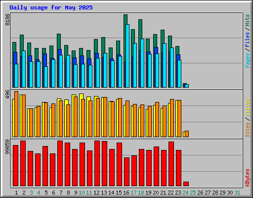 Daily usage for May 2025